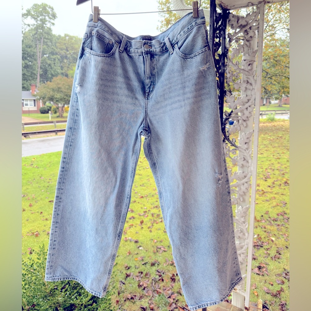Jcrew Factory '90s vintage baggy jean, cropped in Clear Blue Wash size 31